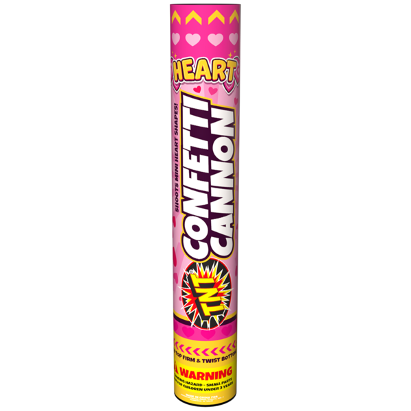 Firework Confetti & Streamers Heart Confetti Cannon